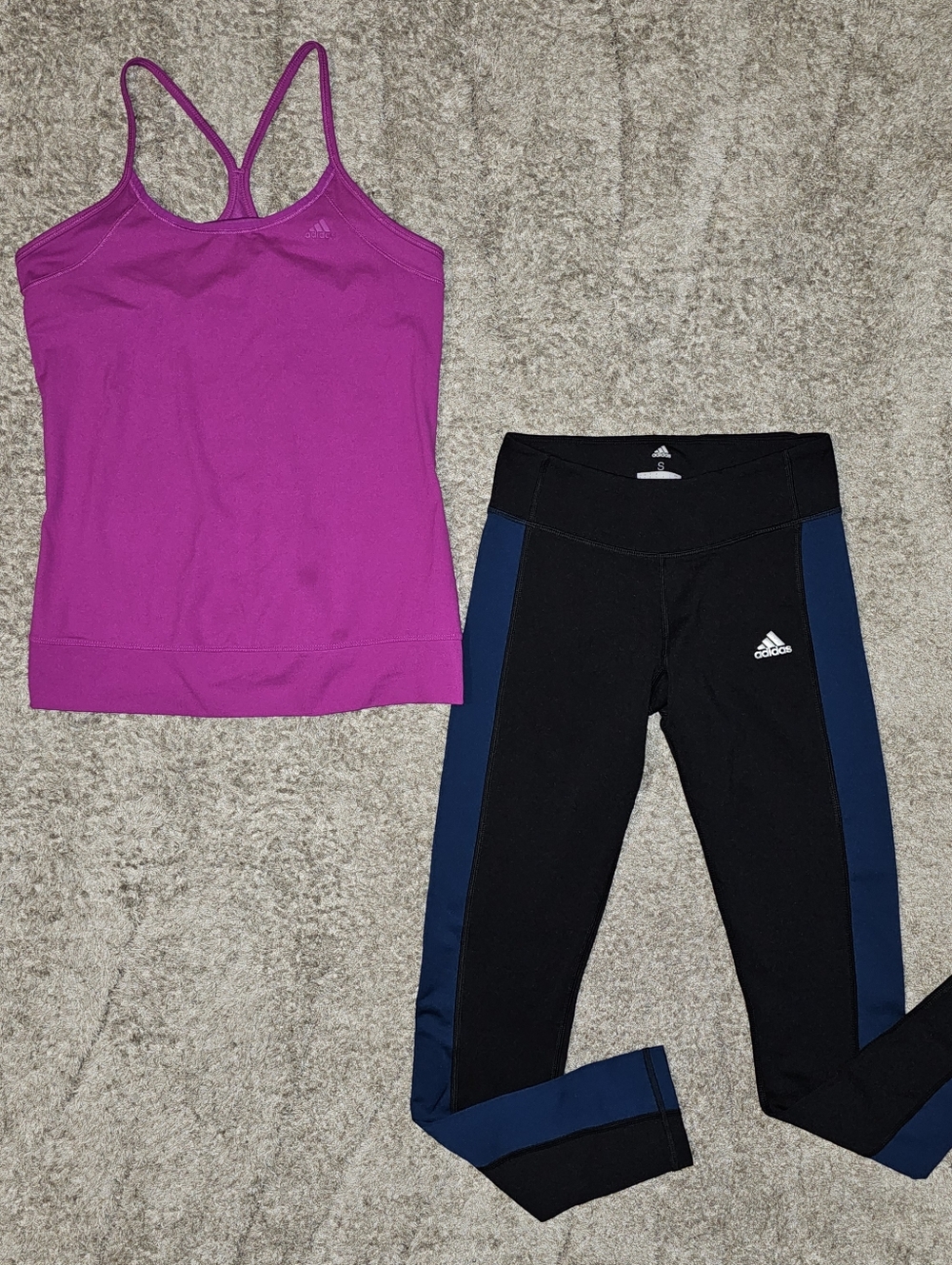 Size Small adidas Pink Racerback Tank Top with Built in Bra & Leggings